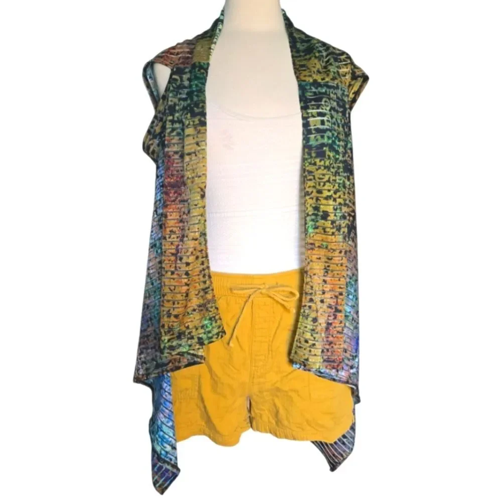 Laurie Lei Haze by Ashley Marie Rainbow Sleeveless Draped Vest - Picture 1 of 8